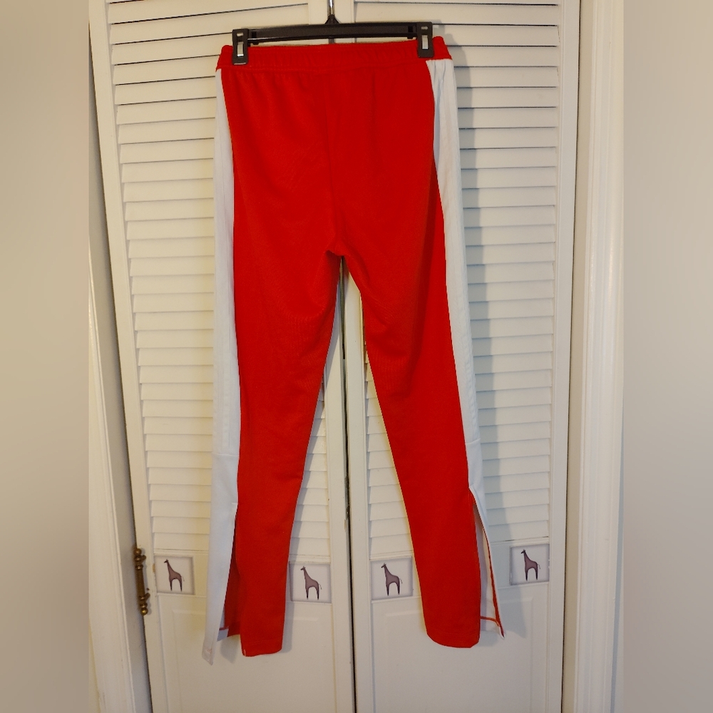 Adidas Red / White Joggers Tapered Sweatpants - Picture 7 of 11